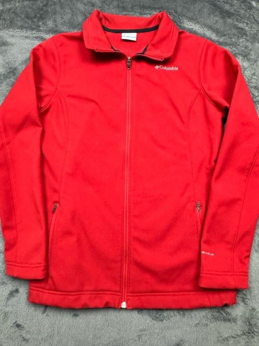 Columbia Jacket Womens L Red Fleece Omni-Shield Outdoor Soft Shell Full Zip